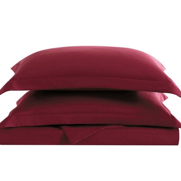 Truly Soft everyday Full/Queen 3 Piece Duvet Cover Set, Color: Burgundy - Picture 2 of 6